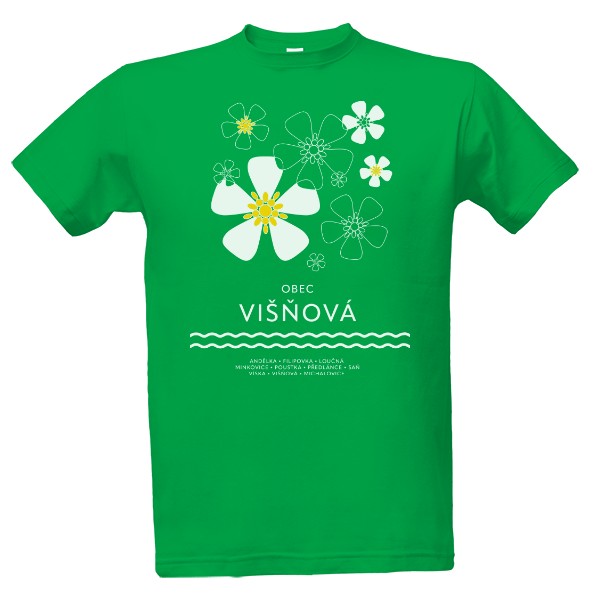 Tričko s potiskem Visnova green grass