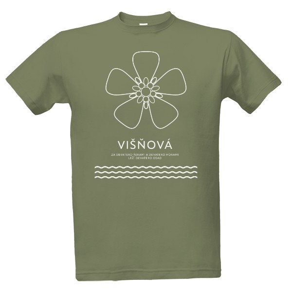 Tričko s potiskem Visnova khaki